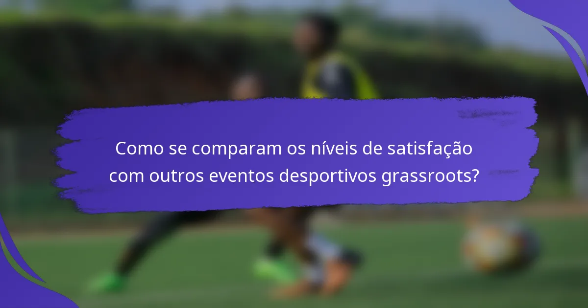 Como se comparam os níveis de satisfação com outros eventos desportivos grassroots?